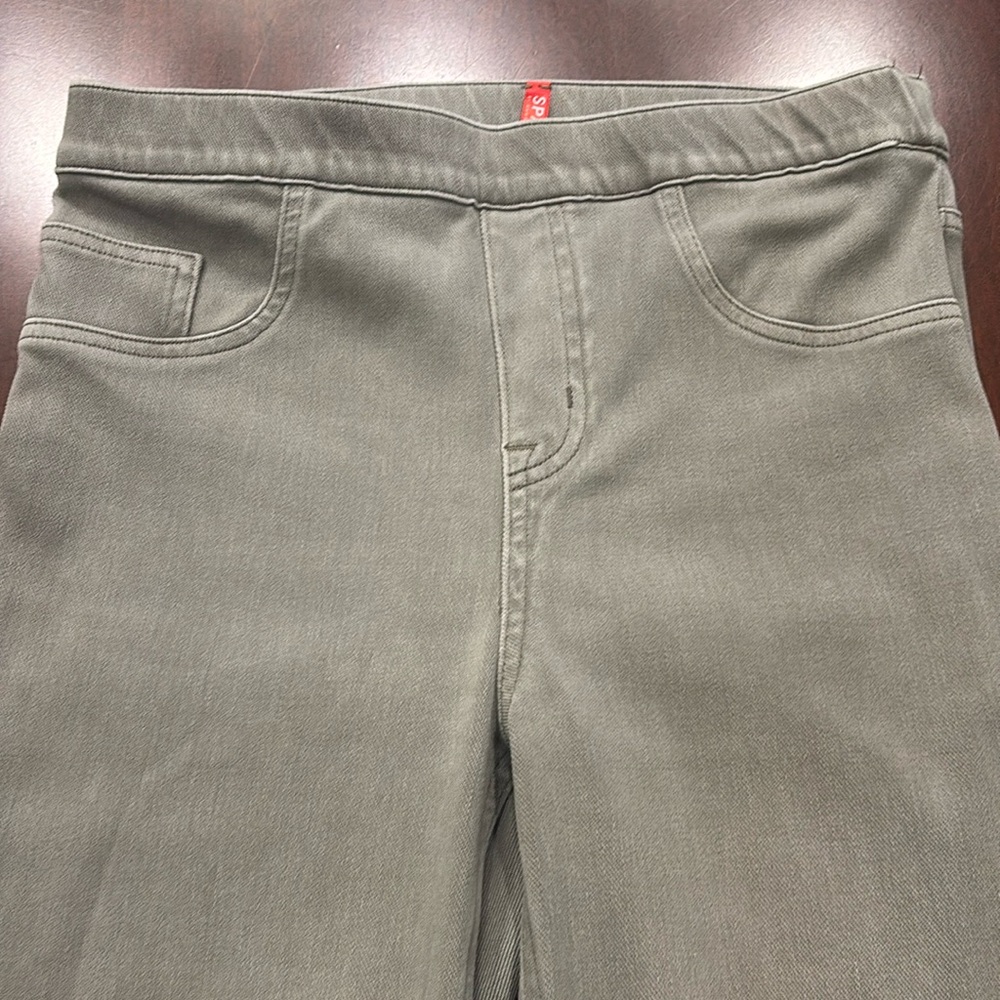 SPANX Olive Green Ankle Cropped Jeans